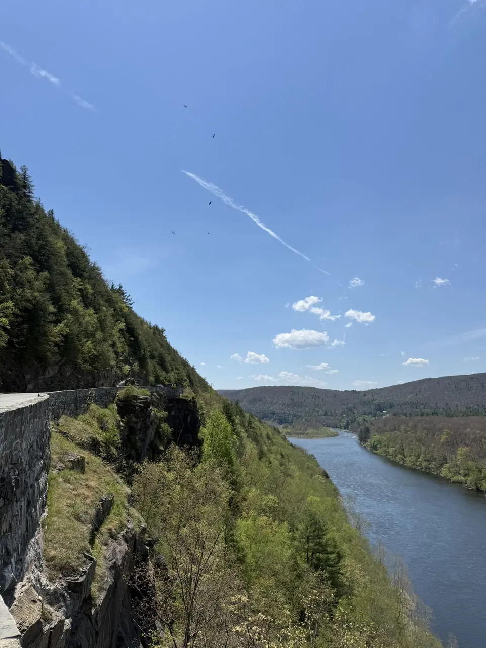 Route 97 at Hawk's Nest high above the Delaware River in summer